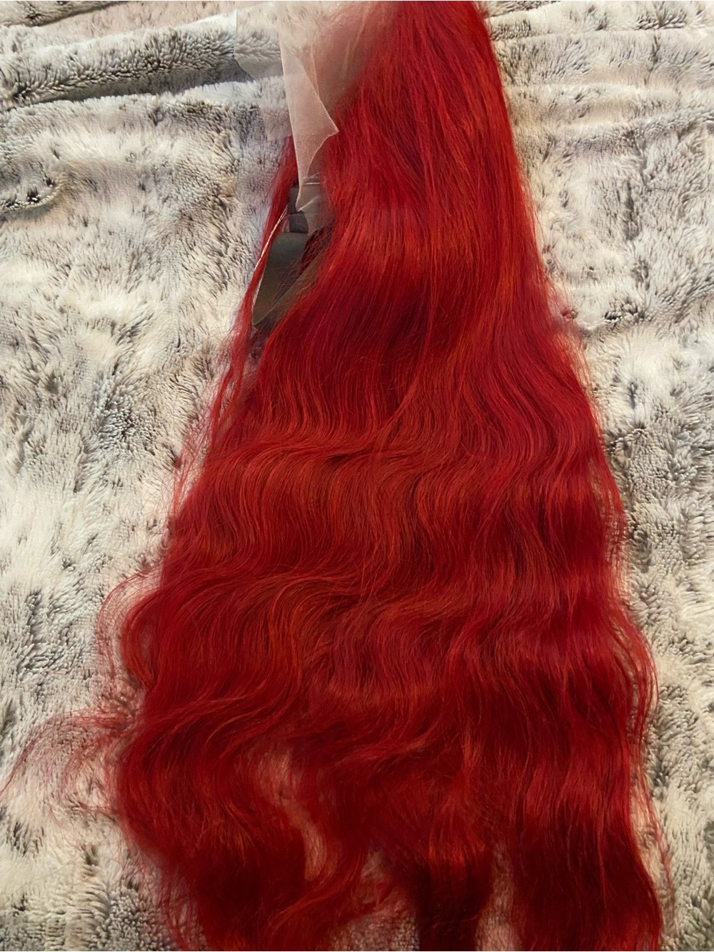 Red 13x4 body wave human hair wig